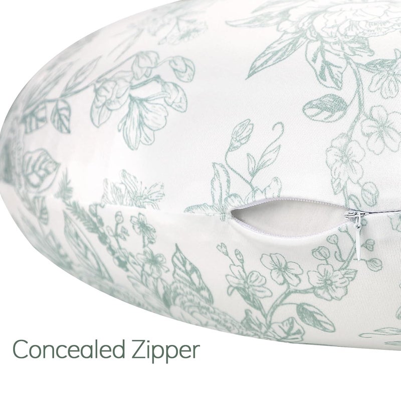 DAYEEBALL Nursing Pillow Cover, Removable Nursing Covers for Breastfeeding Pillows, Stretchy and Soft Fit for Baby Girls Boys Newborn, Green Flower (Only Cover) - Image 4